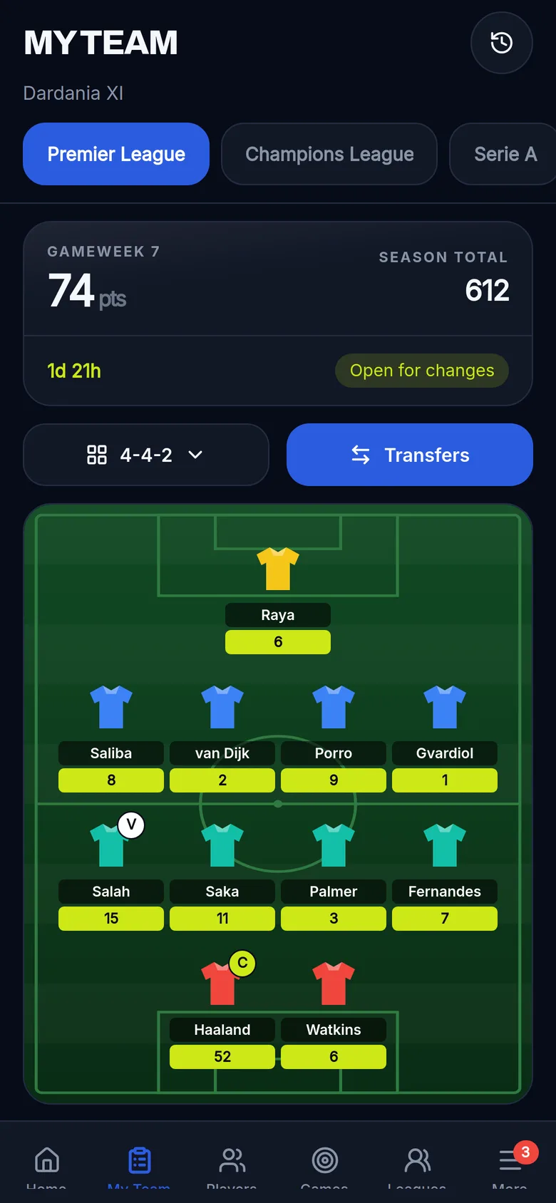 Fantasy football app