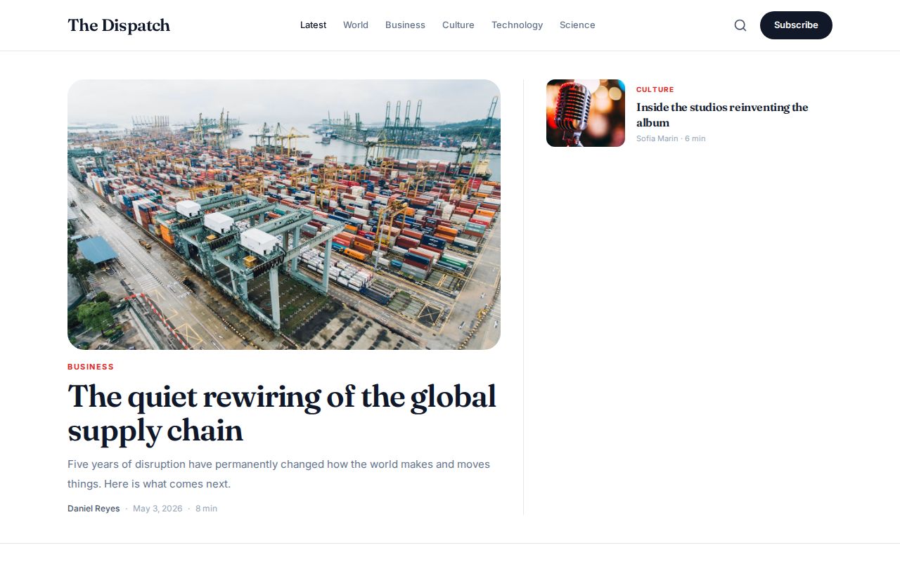 Blog, Magazine & News storefront