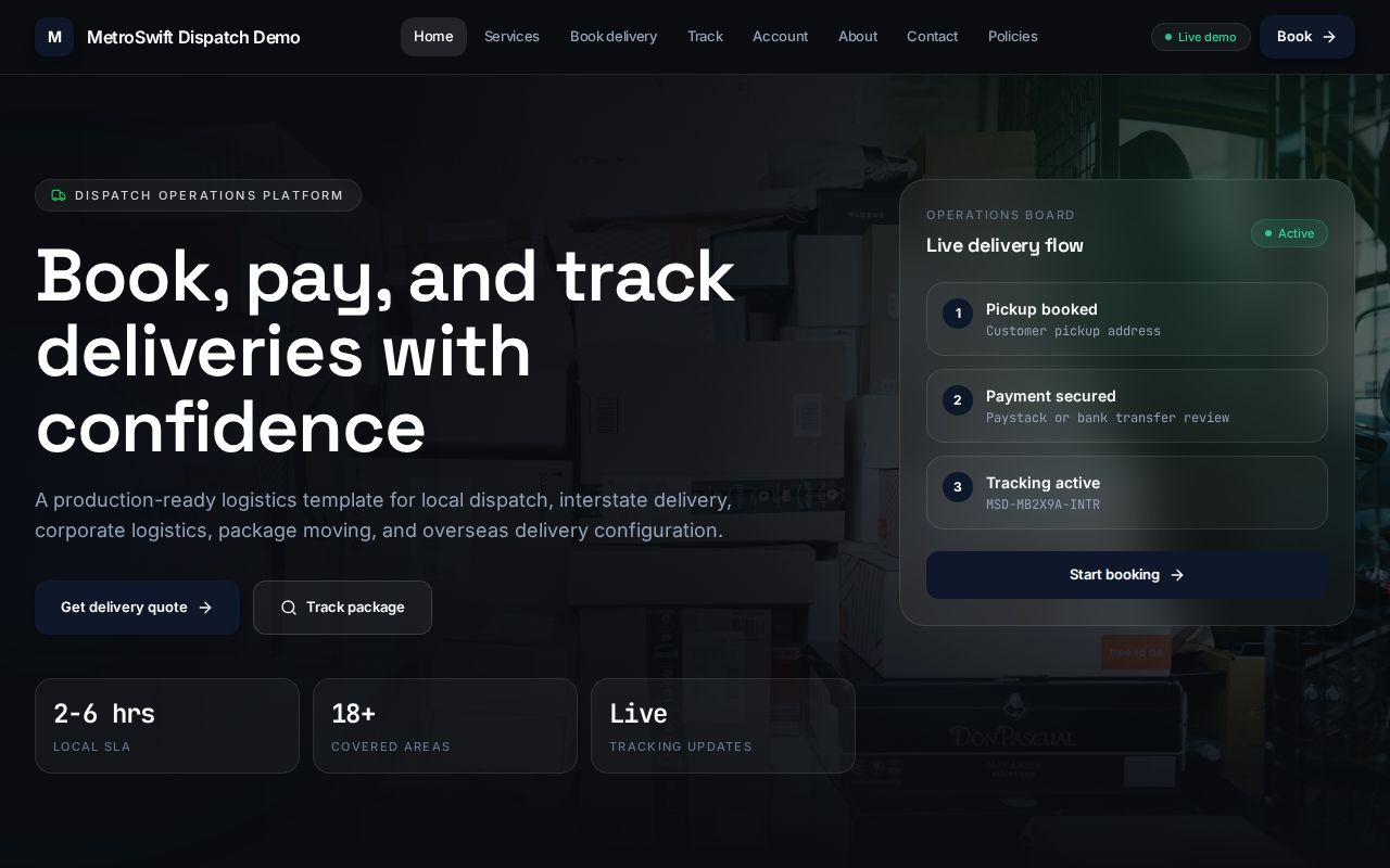 Logistics Dispatch Pro storefront