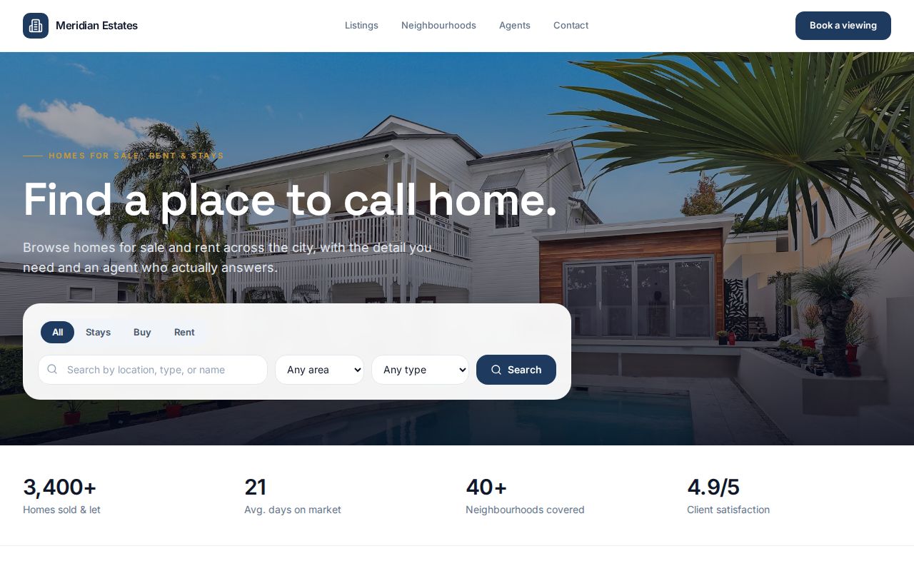 Real Estate, Rentals & Stays storefront