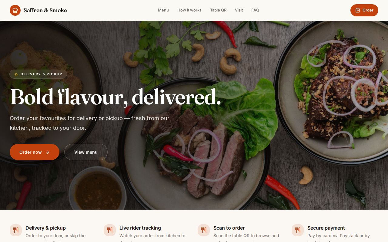 Restaurant & Food Ordering storefront